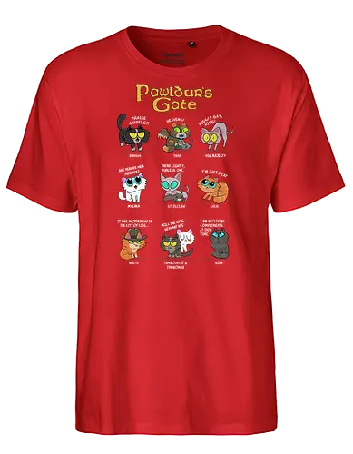 Pawldur's Gate - baldur, katze, cat, gaming, rollenspiel, rpg - Fairtrade T-Shirt