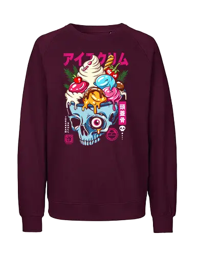 Skull Ice Cream Bowl - skull, schädel, eis, ice, summer, sommer - Fairtrade Sweatshirt