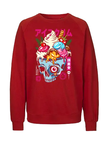 Skull Ice Cream Bowl - skull, schädel, eis, ice, summer, sommer - Fairtrade Sweatshirt
