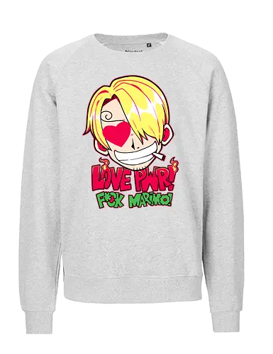 Love Power - piece, pirate, love, chef, anime, manga - Fairtrade Sweatshirt
