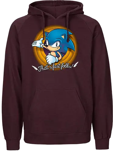 That's Fast Folks - hedgehog, blue, fast, schnell, gaming - Fairtrade Hoodie