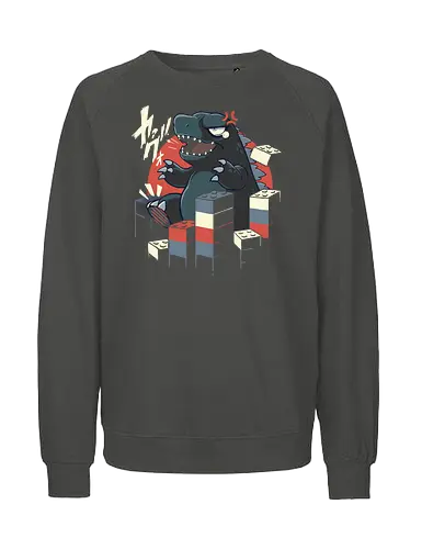 Brickzilla - building, brick, kaiju, monster, ouch - Fairtrade Sweatshirt