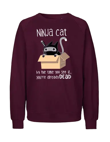 Ninja Cat - ninja, cat, schrödinger, katze - Fairtrade Sweatshirt