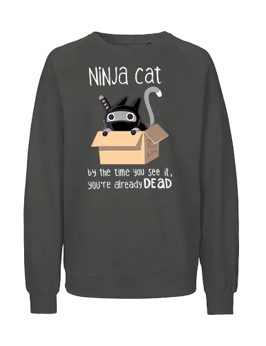 Ninja Cat - ninja, cat, schrödinger, katze - Fairtrade Sweatshirt