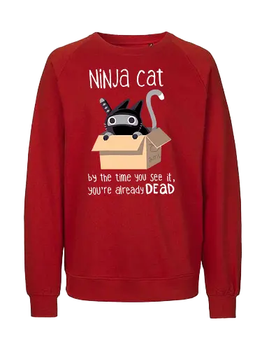 Ninja Cat - ninja, cat, schrödinger, katze - Fairtrade Sweatshirt