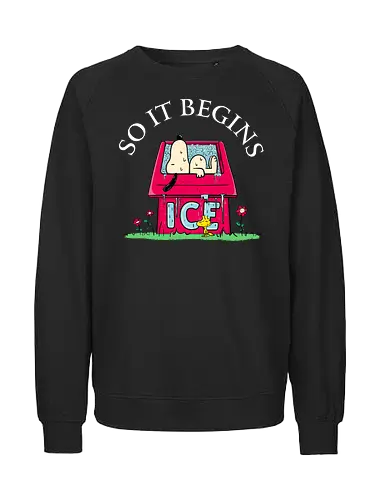 So it begins - summer, sommer, ice, eis, dog, hot, heiß - Fairtrade Sweatshirt