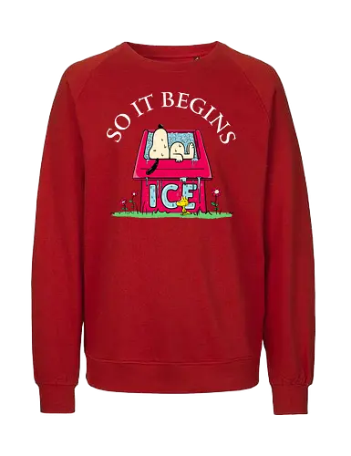 So it begins - summer, sommer, ice, eis, dog, hot, heiß - Fairtrade Sweatshirt