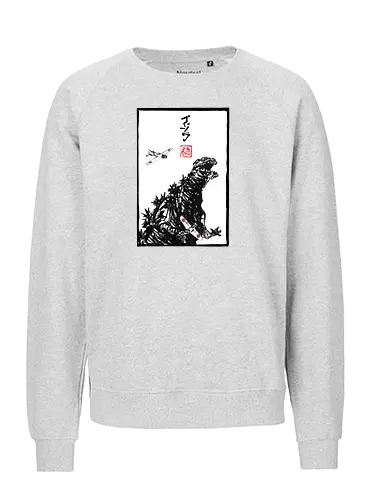 Kaiju Concept Blanc - Monster, Airplane - Fairtrade Sweatshirt