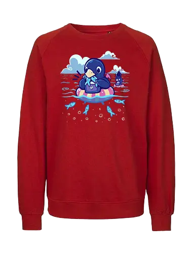 Summer Sardine Feast - Penguin, Fish, Ocean - Fairtrade Sweatshirt