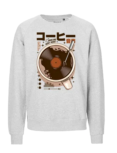 Japan Vinyl Coffee - Beverage, Caffeine, Black - Fairtrade Sweatshirt