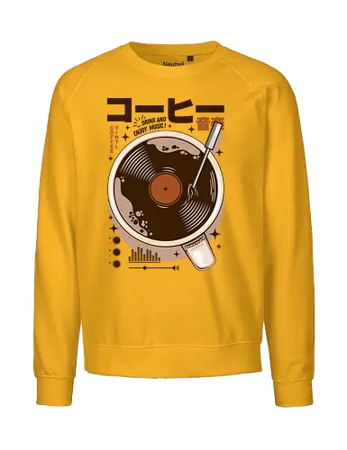 Japan Vinyl Coffee - Beverage, Caffeine, Black - Fairtrade Sweatshirt
