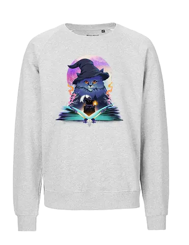 Cat Wizard - cat, katze, wizard, zauberer, magic - Fairtrade Sweatshirt