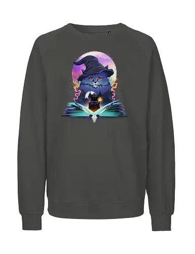 Cat Wizard - cat, katze, wizard, zauberer, magic - Fairtrade Sweatshirt