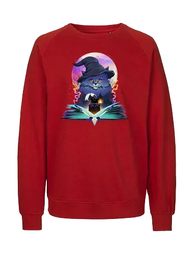 Cat Wizard - cat, katze, wizard, zauberer, magic - Fairtrade Sweatshirt