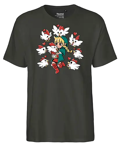 Chicken Queen - chicken, huhn, hero of time, gaming - Fairtrade T-Shirt