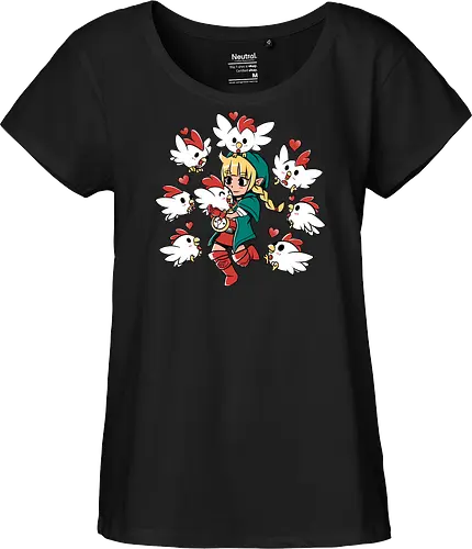Chicken Queen - chicken, huhn, hero of time, gaming - Fairtrade Girl Shirt