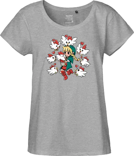 Chicken Queen - chicken, huhn, hero of time, gaming - Fairtrade Girl Shirt