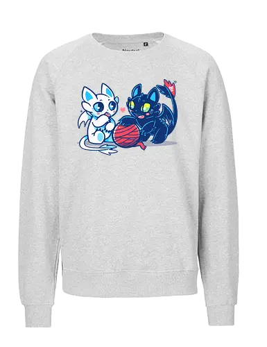 Light and Night Dragon Cats - drache, katze, cat, tame - Fairtrade Sweatshirt