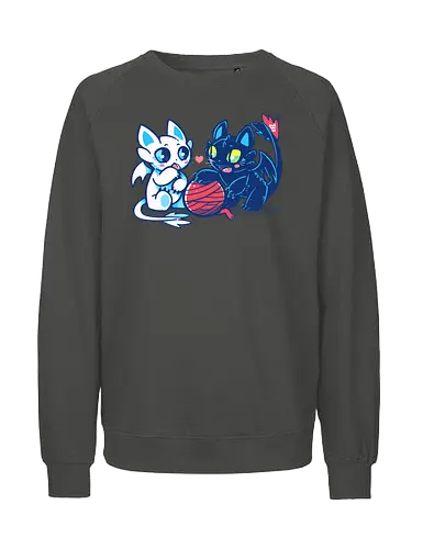 Light and Night Dragon Cats - drache, katze, cat, tame - Fairtrade Sweatshirt