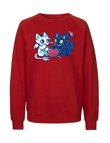 Light and Night Dragon Cats - drache, katze, cat, tame - Fairtrade Sweatshirt