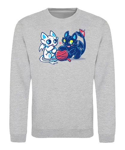 Light and Night Dragon Cats - drache, katze, cat, tame - Sweatshirt