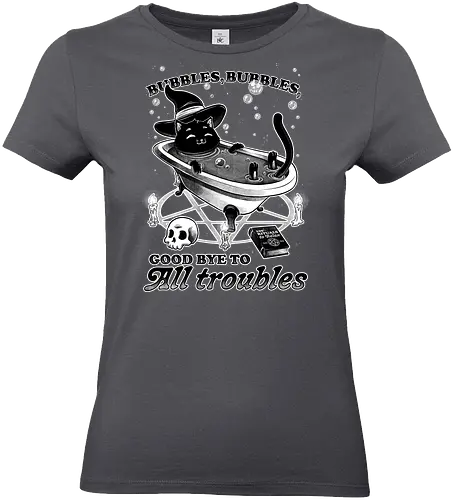 Bubbles - cat, katze, witch, troubles, bath, baden - Standard T-Shirt (Women)