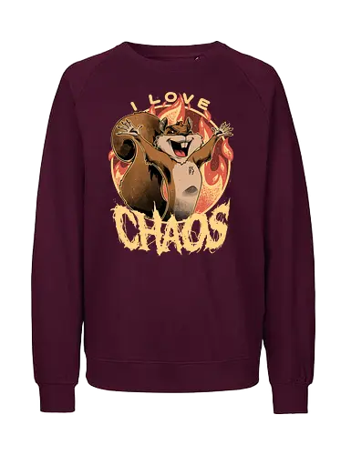 I Love Chaos - squirrel, eichhörnchen, chaos, demon - Fairtrade Sweatshirt