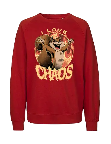 I Love Chaos - squirrel, eichhörnchen, chaos, demon - Fairtrade Sweatshirt