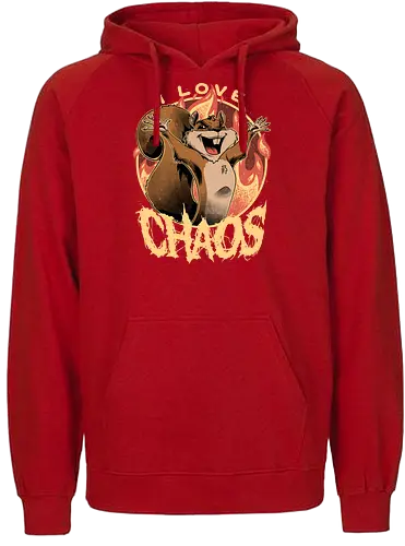 I Love Chaos - squirrel, eichhörnchen, chaos, demon - Fairtrade Hoodie