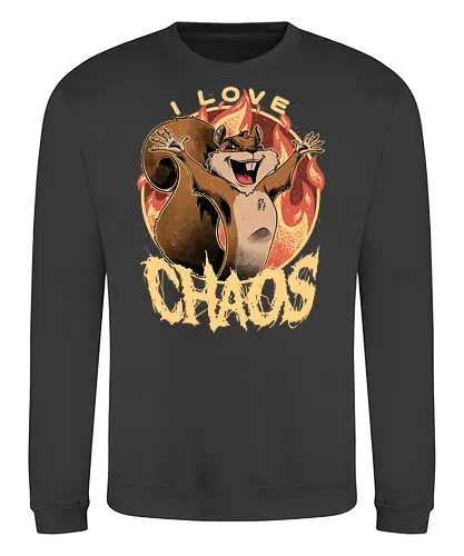 I Love Chaos - squirrel, eichhörnchen, chaos, demon - Sweatshirt