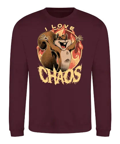 I Love Chaos - squirrel, eichhörnchen, chaos, demon - Sweatshirt