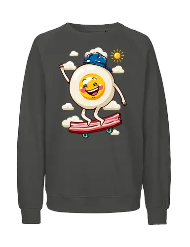 Sunny Side - spiegelei, skateboard, bacon, fried egg - Fairtrade Sweatshirt