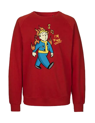 I'm Fine - vault, boy, fallout, meme - Fairtrade Sweatshirt