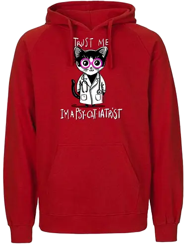 Psy-Cat-Iatrist - Cat, Katze, Psychiatrist, Psychiater, Doctor - Fairtrade Hoodie