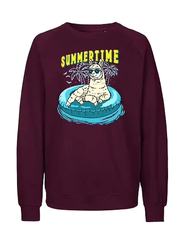 Summer Alpaca - sommer, summertime, alpaca, llama, holiday, urlaub - Fairtrade Sweatshirt