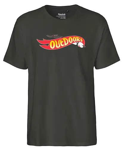 Outdoors! - outdoor, marshmallow, bonfire, camping, wheels, retro, 90s - Fairtrade T-Shirt