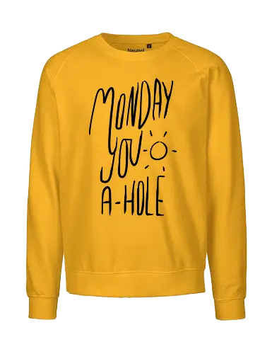 Monday you a-hole - monday, montag, statement, curse - Fairtrade Sweatshirt