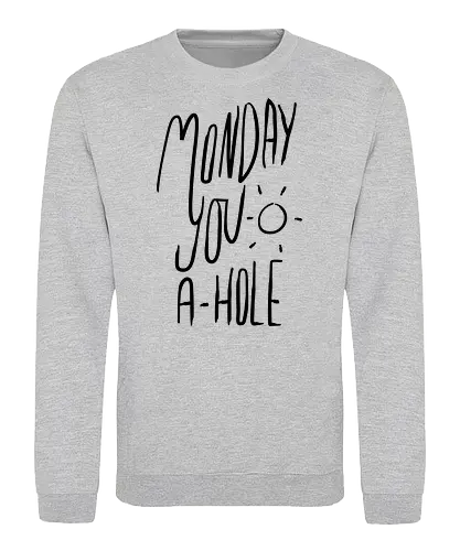 Monday you a-hole - monday, montag, statement, curse - Sweatshirt