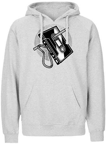 Cassette Pencil Rewind - Childhood, 90's, Retro - Fairtrade Hoodie