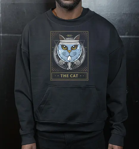 Fish Bowl Cat Tarot Card