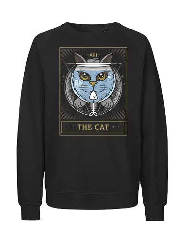 Fish Bowl Cat Tarot Card - Fortune telling, Cat, Cute - Fairtrade Sweatshirt