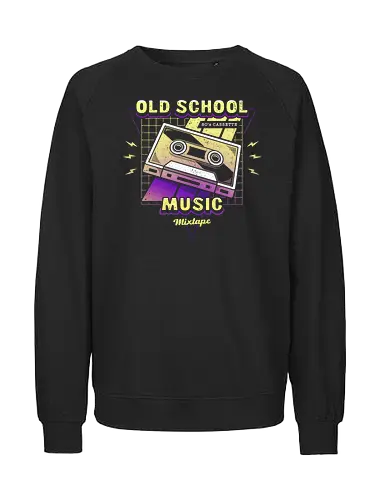 Old School Music Mixtape - Retro, Cassette - Fairtrade Sweatshirt