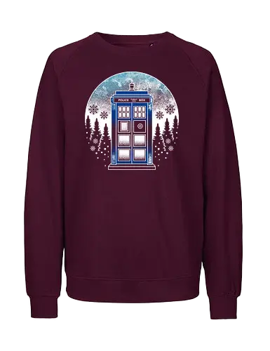 Time and Space and Snow - Who, Doctor, Phonebox - Fairtrade Sweatshirt