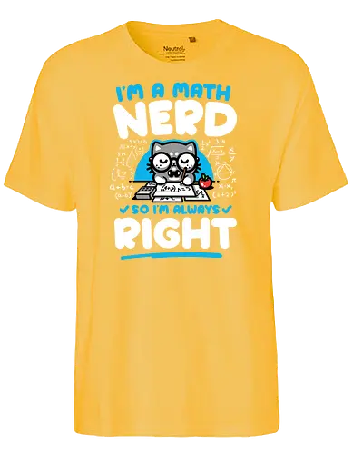I'm a Math Nerd - light - Cat, Mathematics, Numbers - Fairtrade T-Shirt