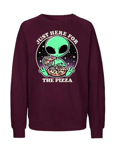 Space Slice - space, weltraum, alien, pizza - Fairtrade Sweatshirt