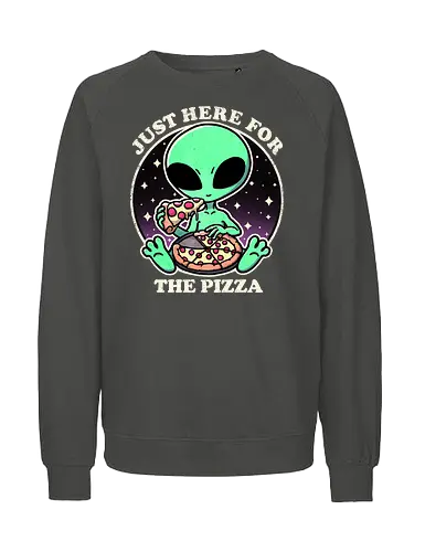 Space Slice - space, weltraum, alien, pizza - Fairtrade Sweatshirt