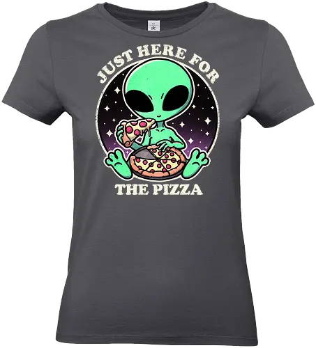 Space Slice - space, weltraum, alien, pizza - Standard T-Shirt (Women)