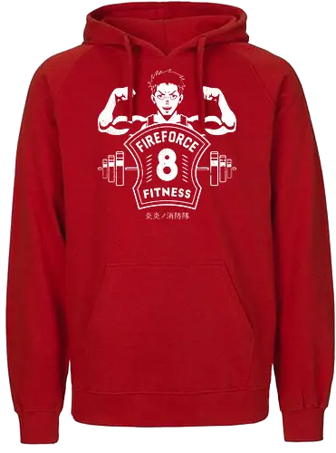 Fire Fitness - fire, force, anime, manga, gym - Fairtrade Hoodie