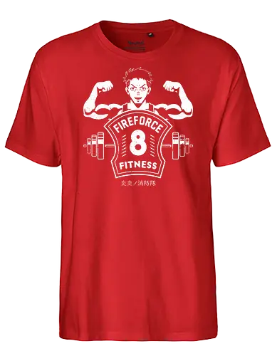 Fire Fitness - fire, force, anime, manga, gym - Fairtrade T-Shirt