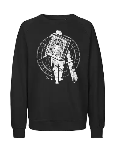 Protagonist and Book - grimoire, weiss, book, gaming, automata - Fairtrade Sweatshirt